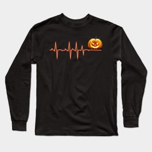 Pumpkin Heartbeat Halloween Long Sleeve T-Shirt